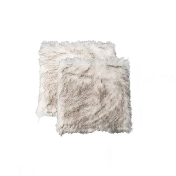 Luxe Home Decor Laredo Faux Sheepskin Chair Pad | 2-Piece | Gradient chocolate - Picture 1 of 4